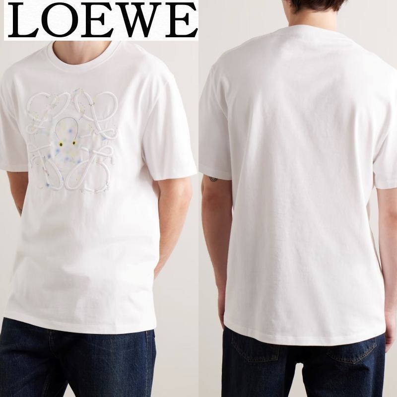 【LOEWE】+ Suna Fujita ロゴ刺繍プリント Tシャツ