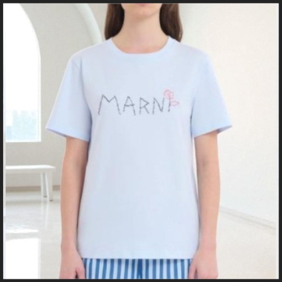 直営店☆MARNI☆SALE! 前面 ロゴTシャツ コットン 花