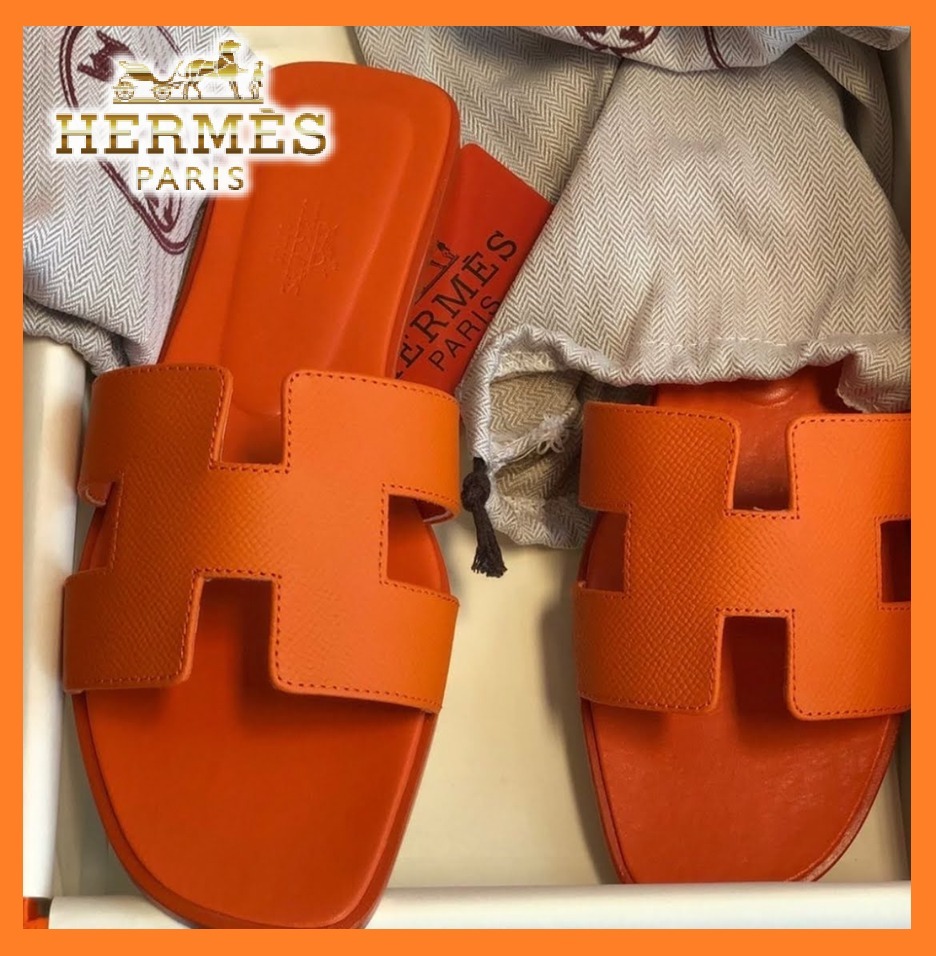 HERMES【鮮やかオレンジが魅力的！】オラン サンダル