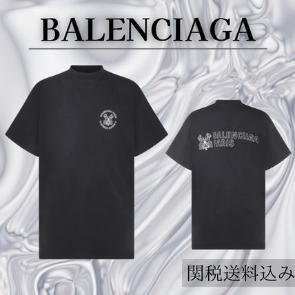 BALENCIAGA PARIS コットン ロゴ Tシャツ【注目商品】★ SS25