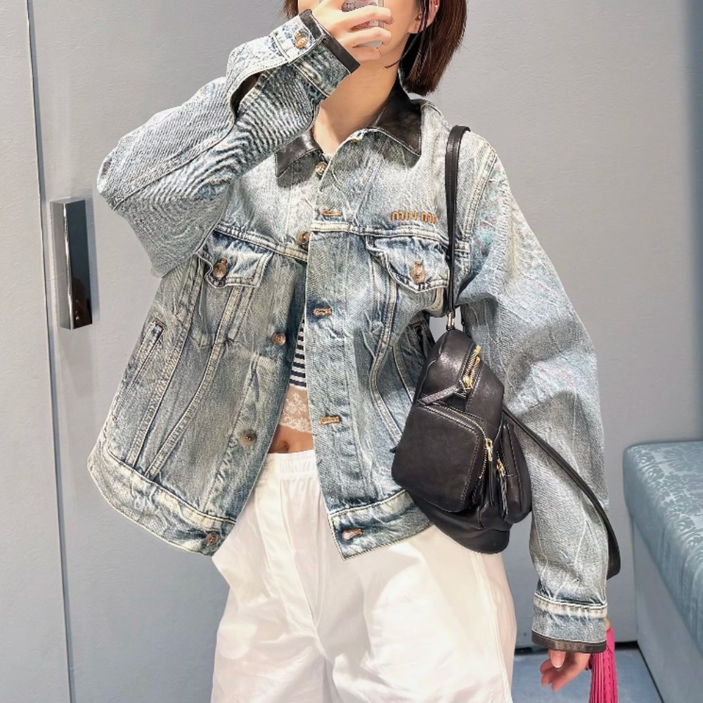 《大人カジュアル》【MiuMiu】デニムブルージョンジャケット