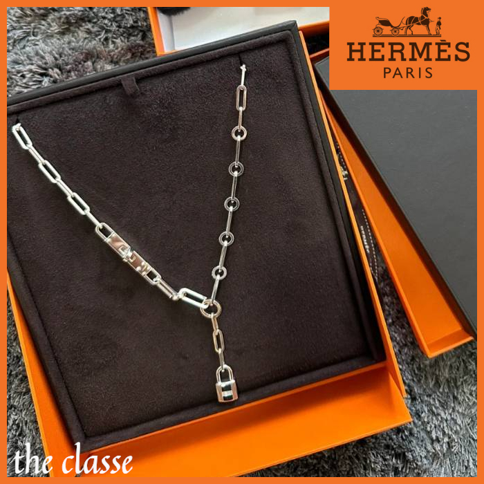 【個性溢れる◆】○と□のリンクデザイン♪ HERMES ネックレス