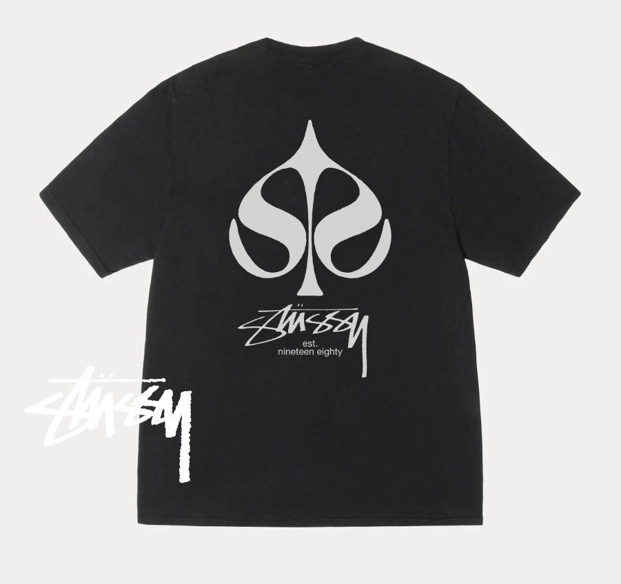 ★米国発*stussy*新作*SPADE PIGMENT DYED Tシャツ/BLACK★