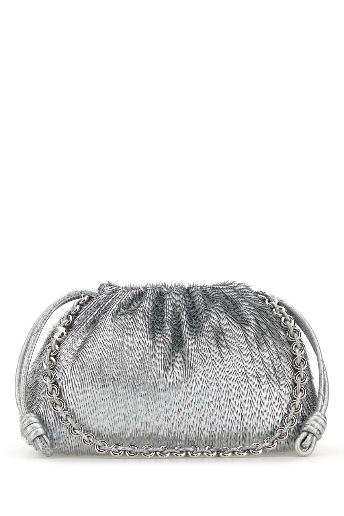 【関税&送料込】Loewe Silver Nappa Leather Flamenco Purse Cl