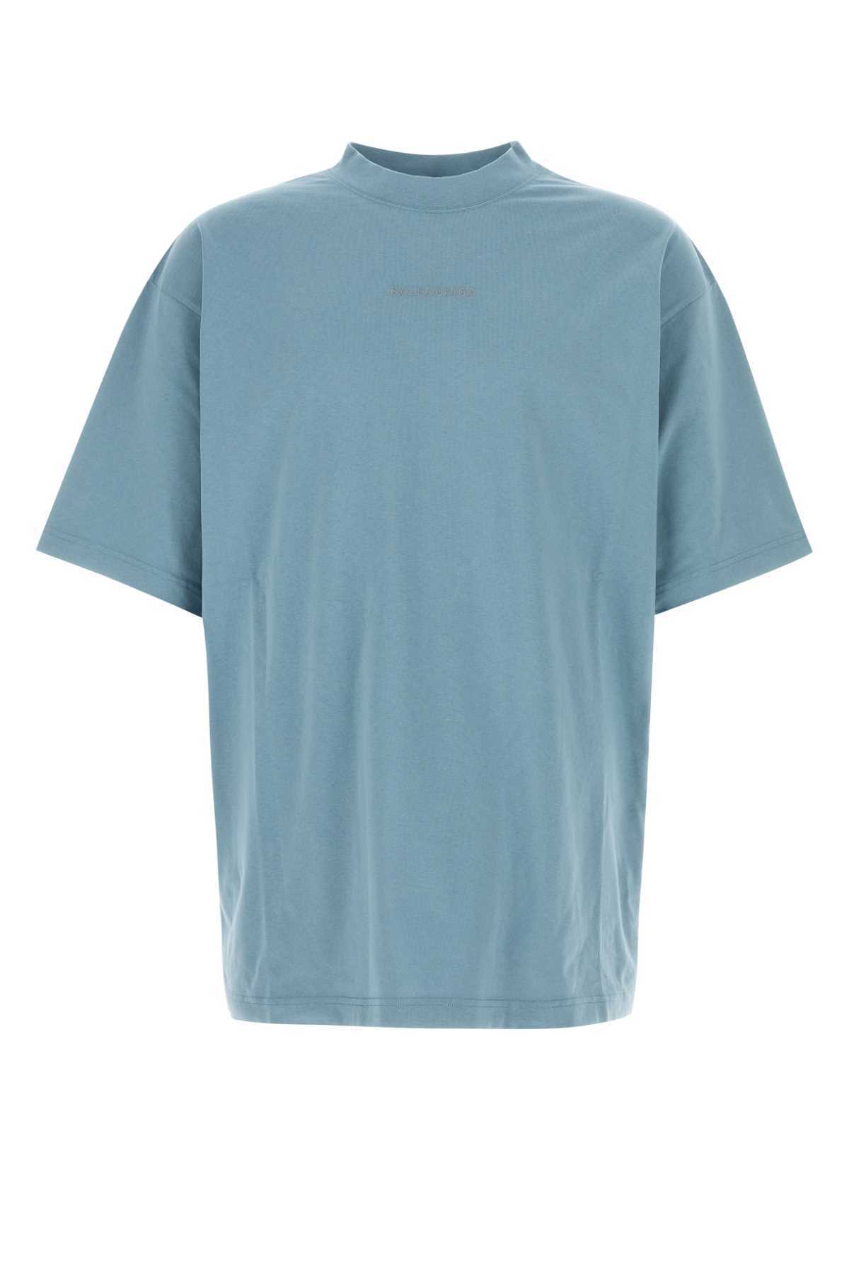 【関税&送料込】Balenciaga Light-Blue Cotton T-Shirt