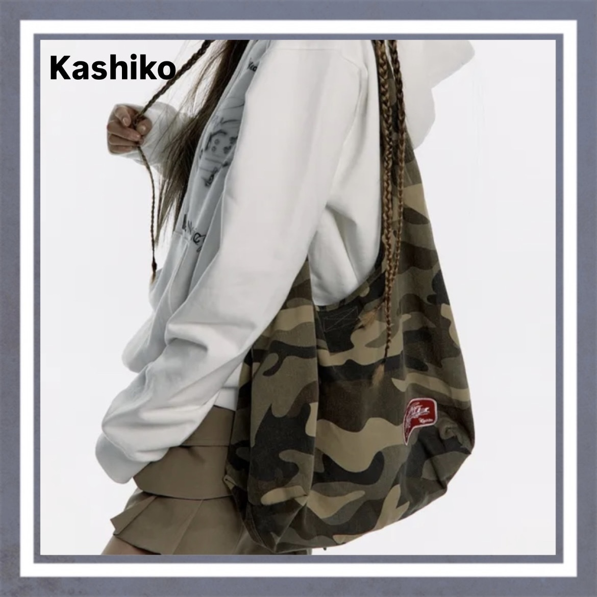 【Kashiko】Camo Print shoulder Bag