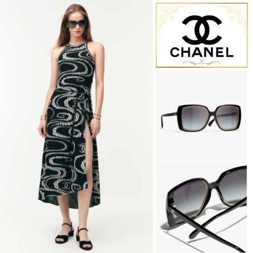 ギフトにも最適☆【CHANEL】スクエアサングラス グレーレンズ