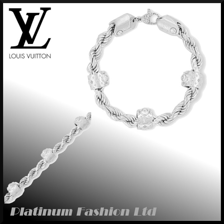 限定品◆関税なし【LOUIS VUITTON】bracelet LV ロープ シルバー