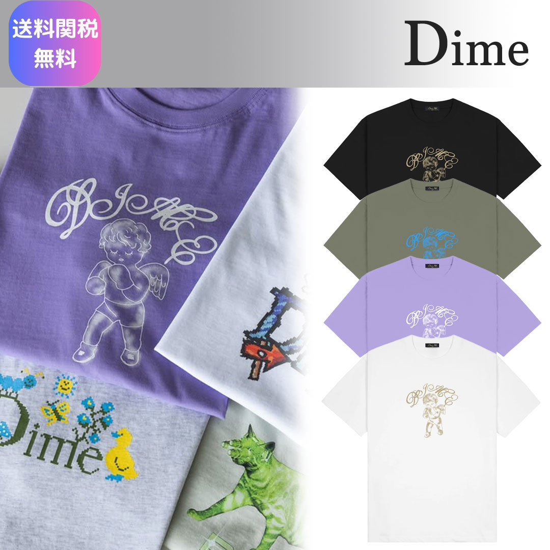 個性が光る◆Dime◆ファイター ロゴ プリント コットン Tシャツ
