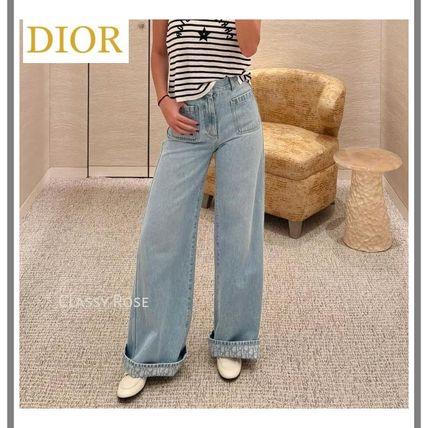 季節ぴったり♪Dior フレアジーンズ デニム 白 ロゴ入り ☆季節問わず使える定番アイテム☆】Dior フレアジーンズ
