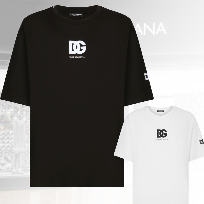 【さりげない主張】D&G DGロゴパッチ コットン Tシャツ