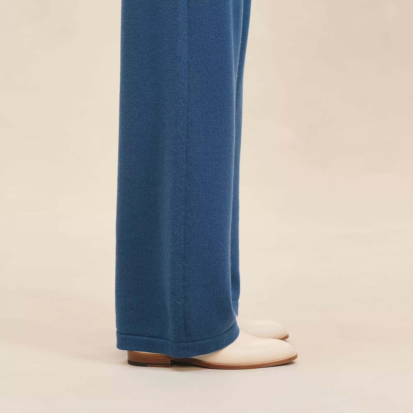 25AW新色☆HERMES★《スコティッシュ カシミヤ パンツ》ブルー