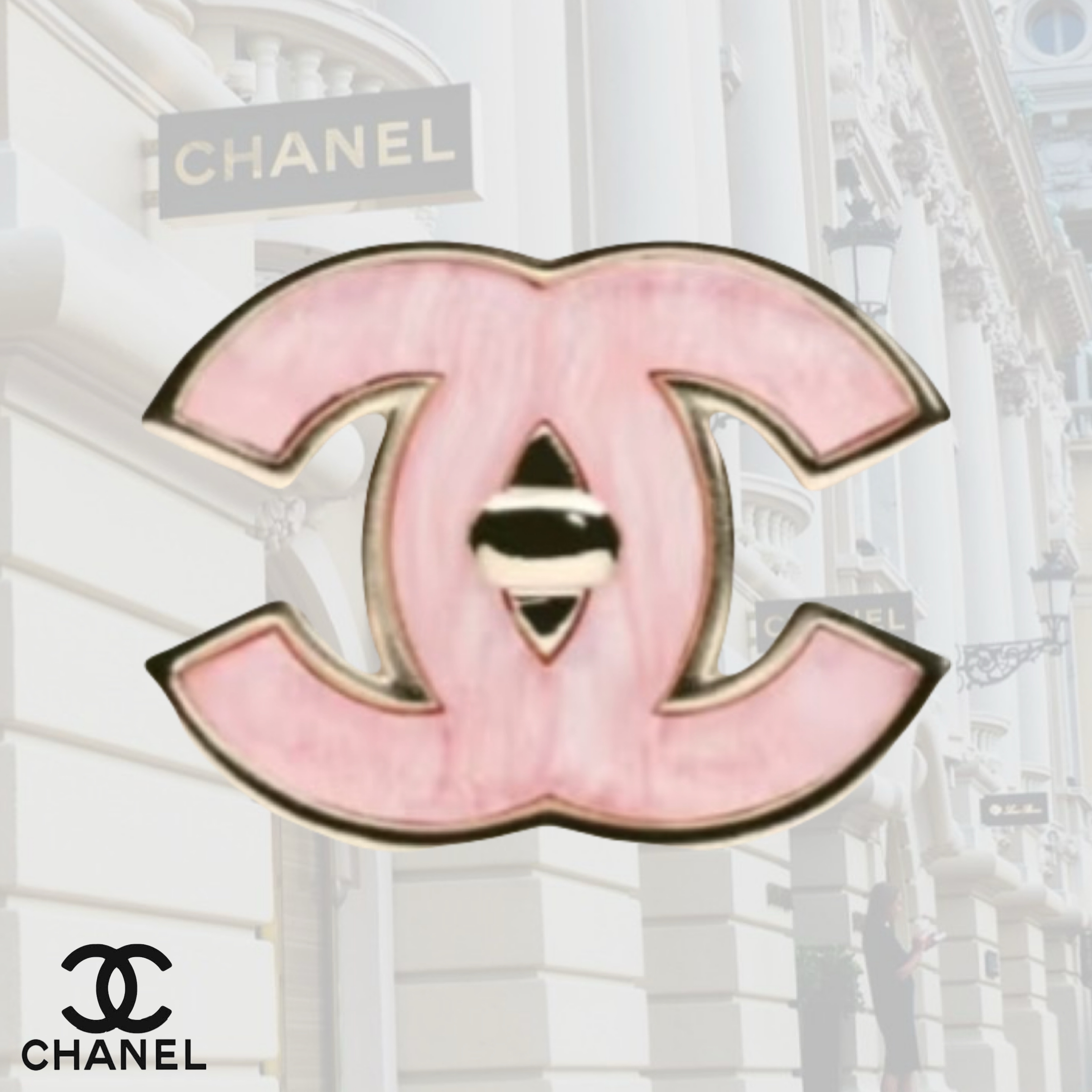 【25A♡ピンクがキュート】CHANEL ブローチ ターンロック