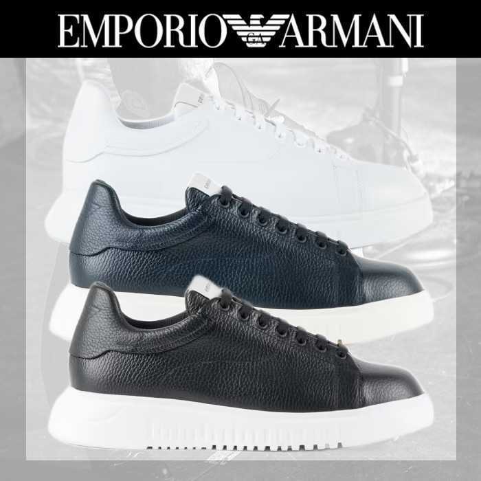 Emporio Armani◆ローレットソール タンブルレザースニーカー
