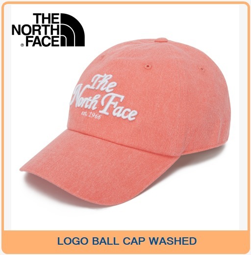 【THE NOTRH FACE】 LOGO BALL CAP WASHED‐ ORANGE