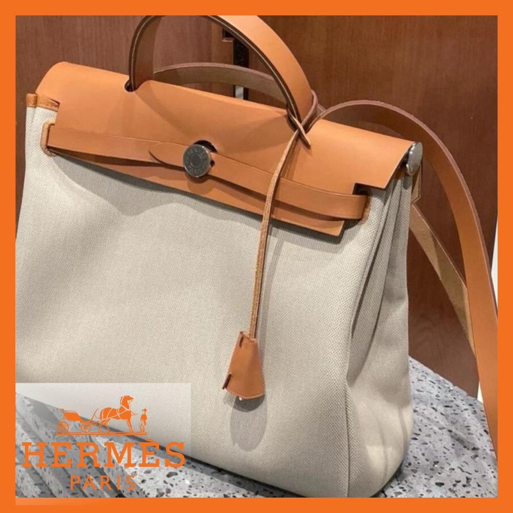 【HERMES】H077787CKAO ナチュラル Herbag ジップキャリーバッグ