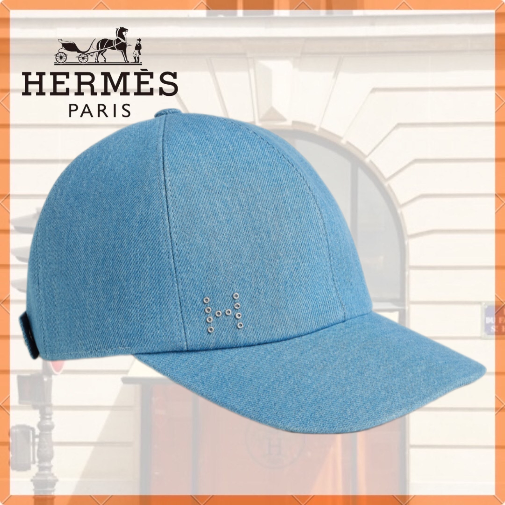 【目を引くワンポイント♪】HERMES Tess Pierce キャップ