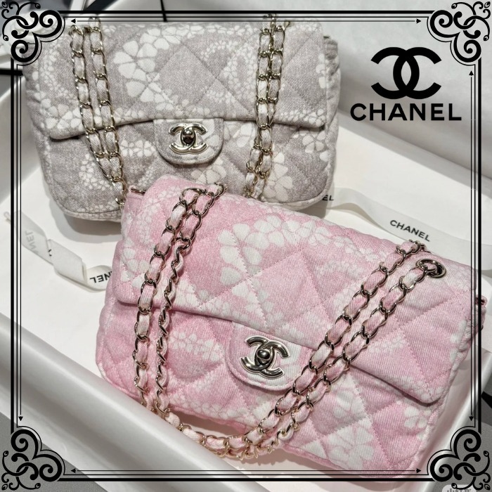 花柄デニムがかわいい♪【CHANEL】マキシフラップバッグ