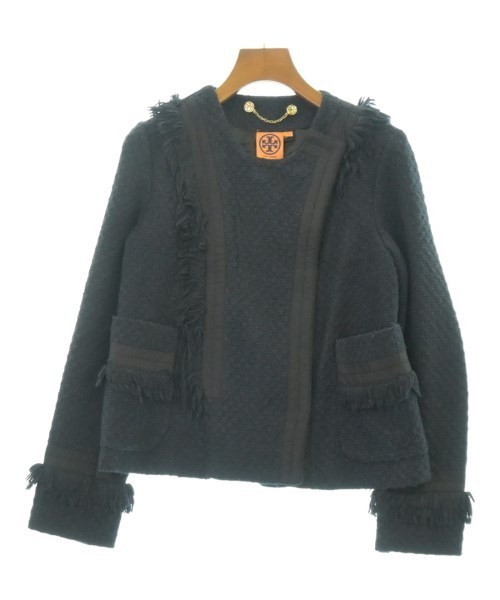 TORY BURCH ノーカラージャケット 紺 2018024O0008