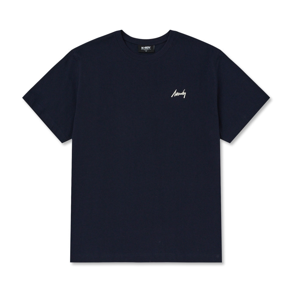 NERDY ヘッドセット ロゴTシャツ ネイビー