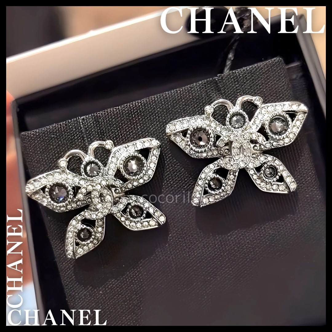 25A【きらめく蝶々ピアス】◆CHANEL◆ピアス ギフト