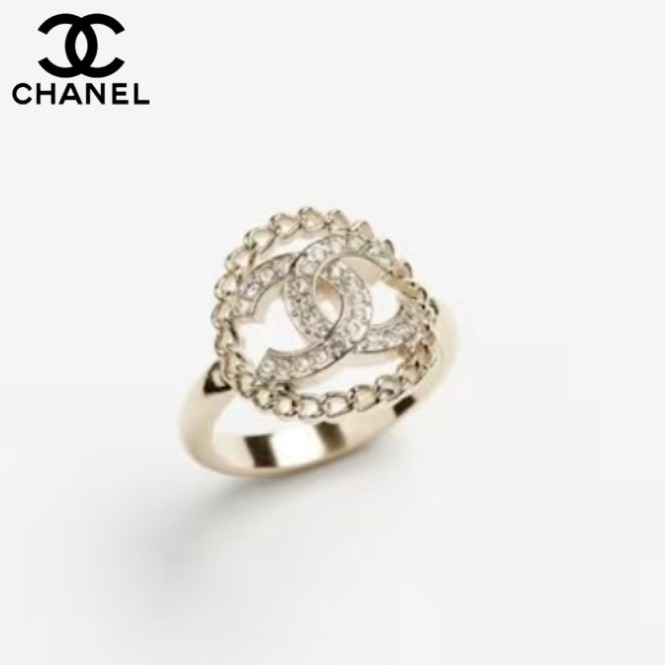 【指元を華やかに25B】CHANEL リング CCロゴ