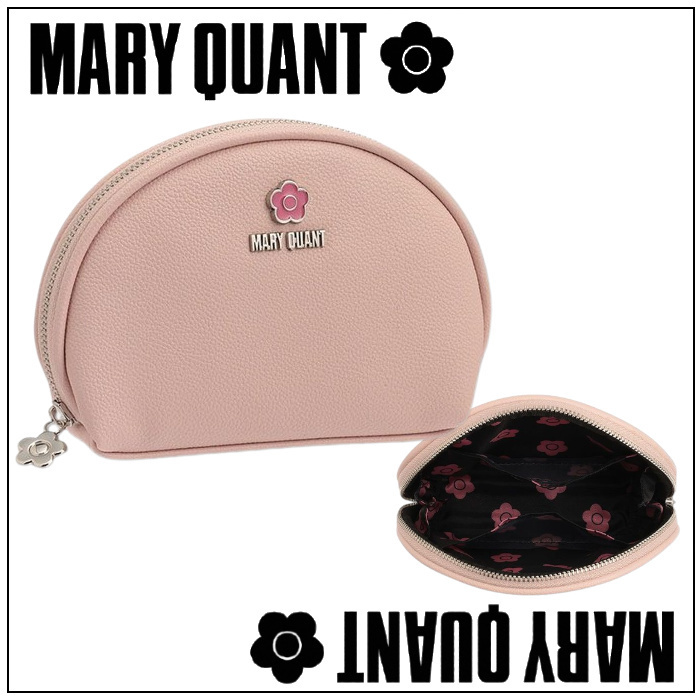 2-5日着 MARY QUANT ピンクエポデイジー ロゴ ラウンドポーチ