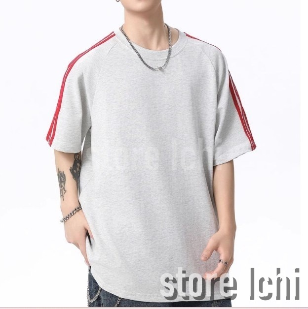 メンズ Tシャツ サイドライン 無地Tシャツ 肩落ち ゆったりa1377