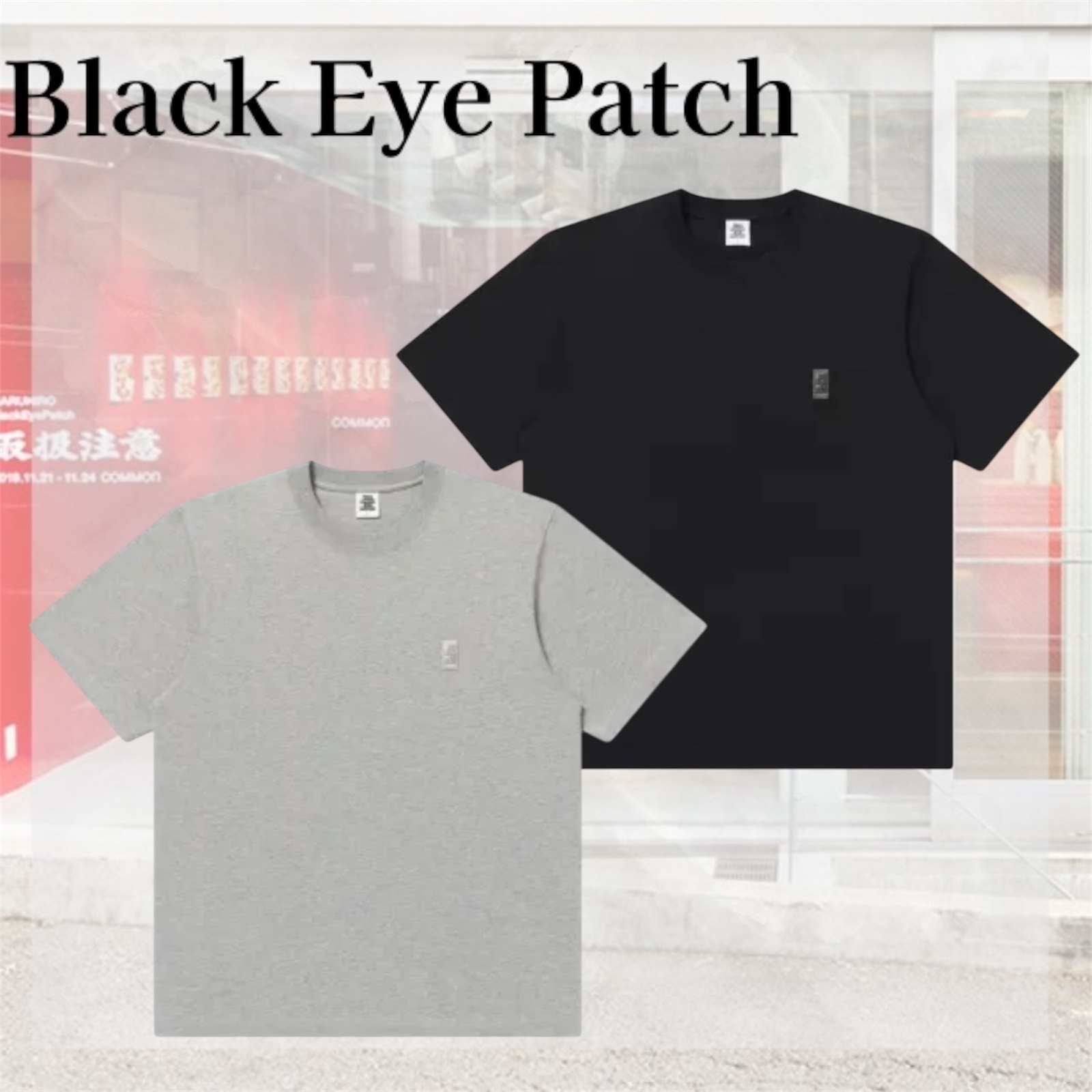 Black Eye Patch♡ HEAVY WEIGHT SMALL HWC TEE HEATHER