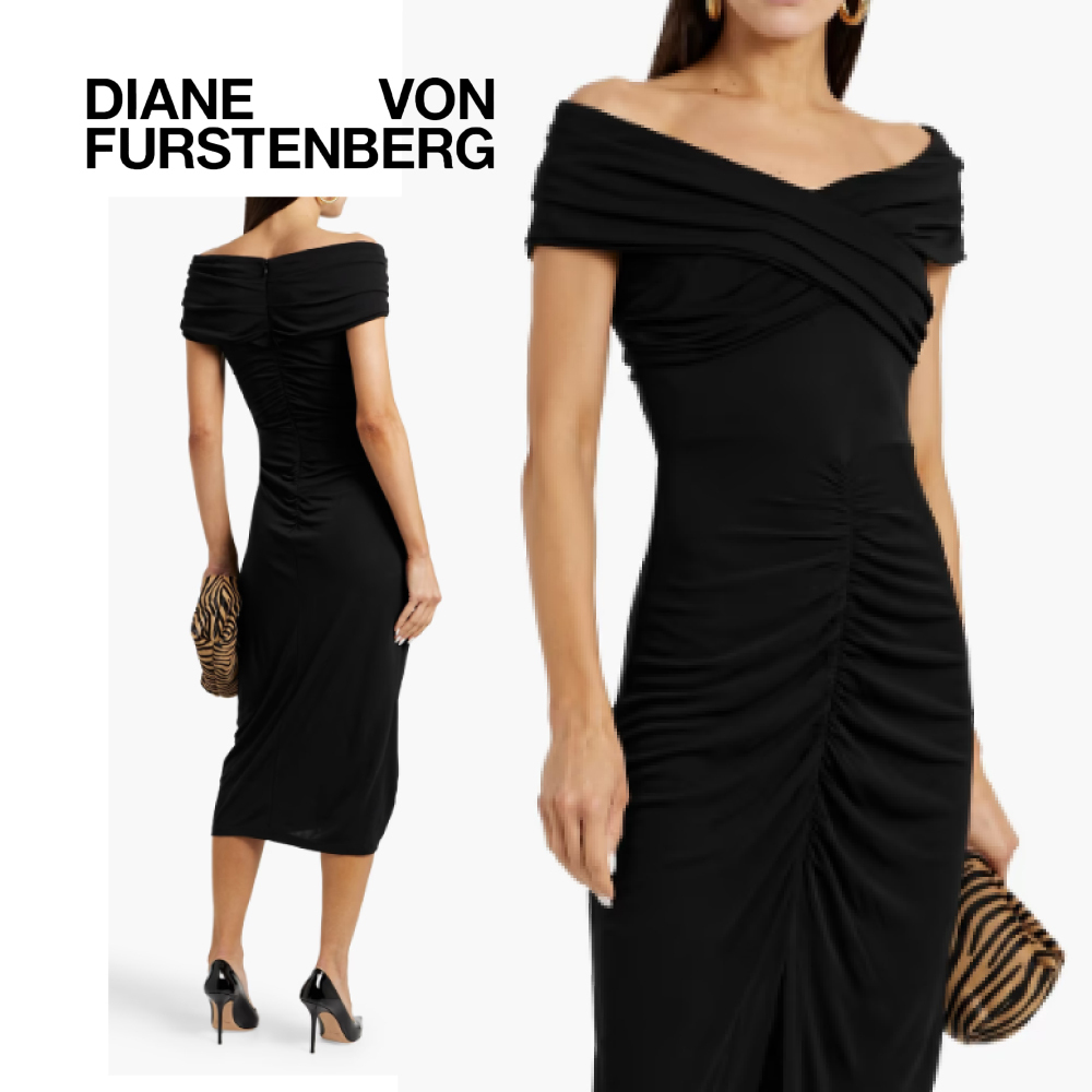★関税込★DVF ダイアン ワンピース オフショルダー ブラック