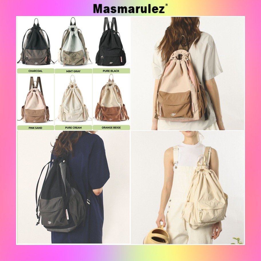 【masmarulez】 韓国人気★(男女共用) Mixed Easy Draw Backpack