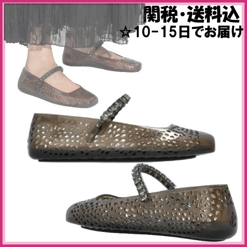 JIMMYCHOO■ジミーチュウ ジェリー フラットシューズ ブラック