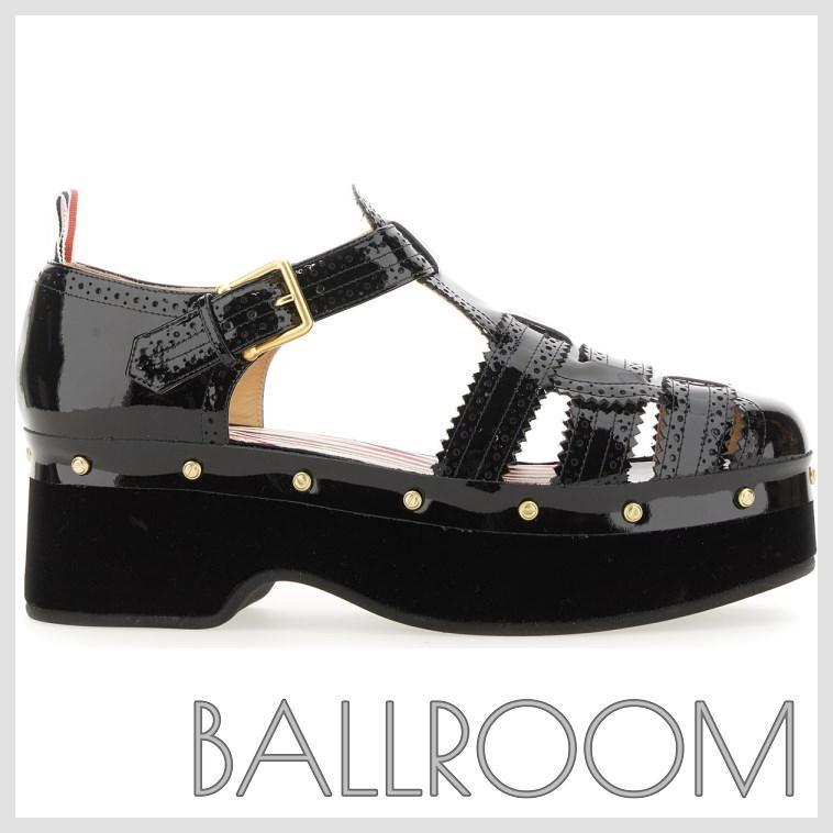 サンダル・ミュール THOM BROWNE LEATHER HEELED SANDAL