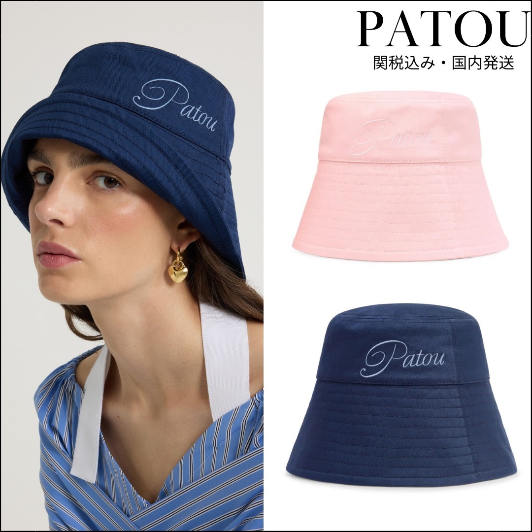 関税込み◎【PATOU】コットン エンブロイダリーバケットハット