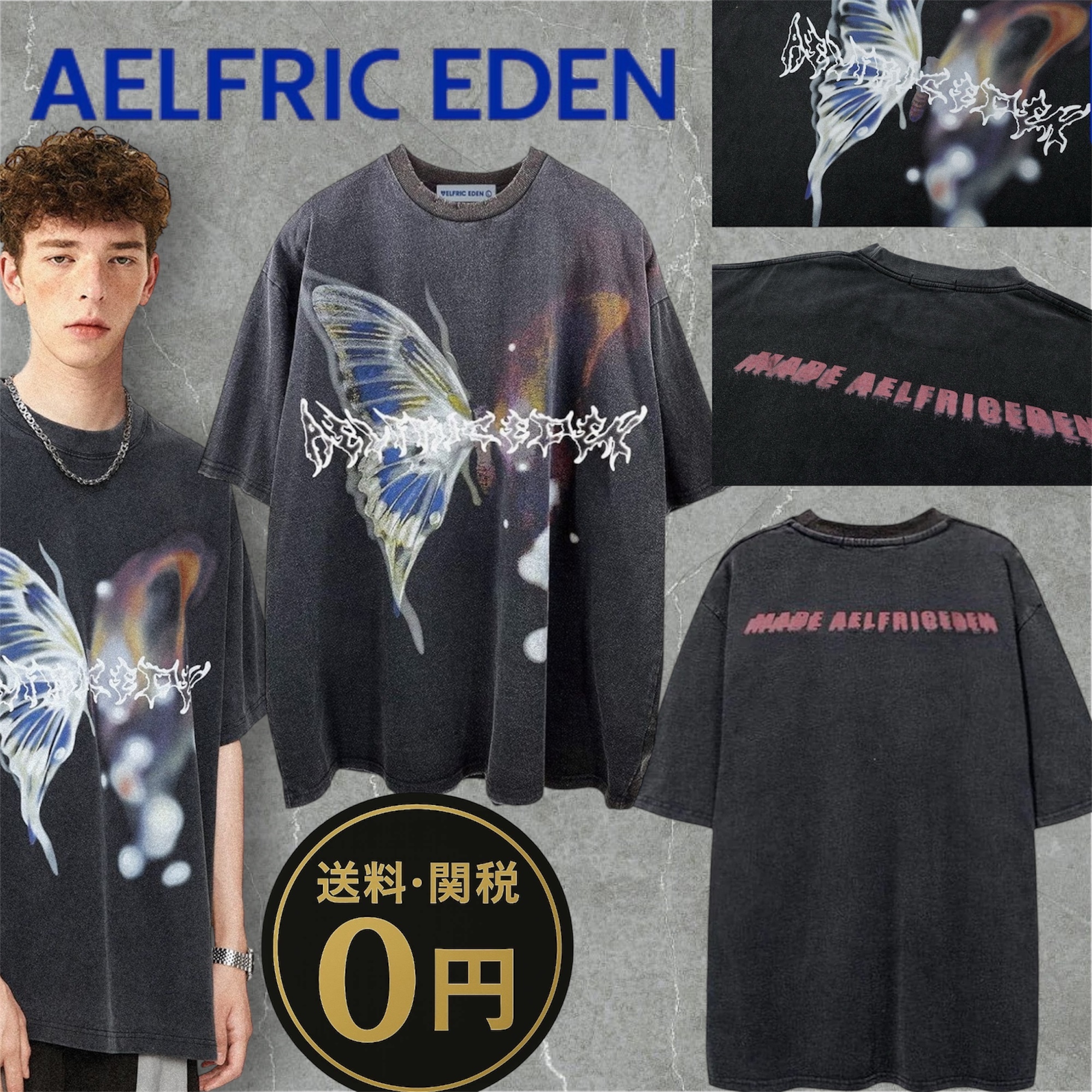 【Aelfric Eden】 Irregular Butterfly Graphic Tシャツ★