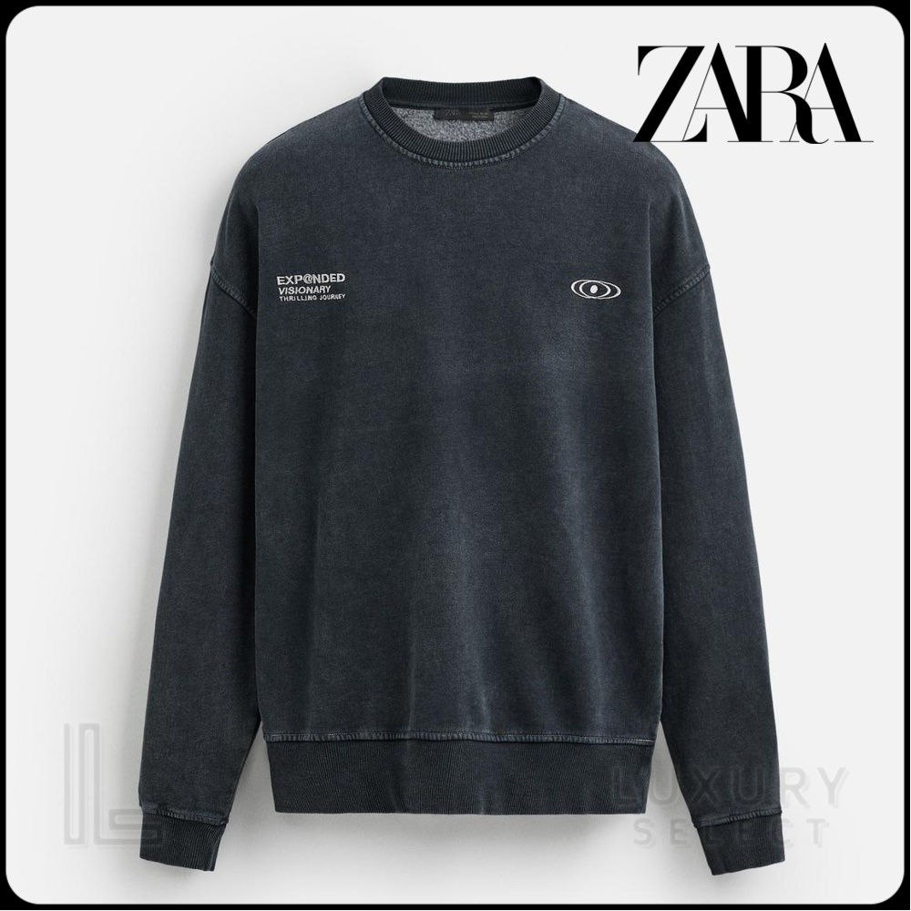 ★ZARA★ WASHED PRINT BOXY FIT SWEATSHIRT