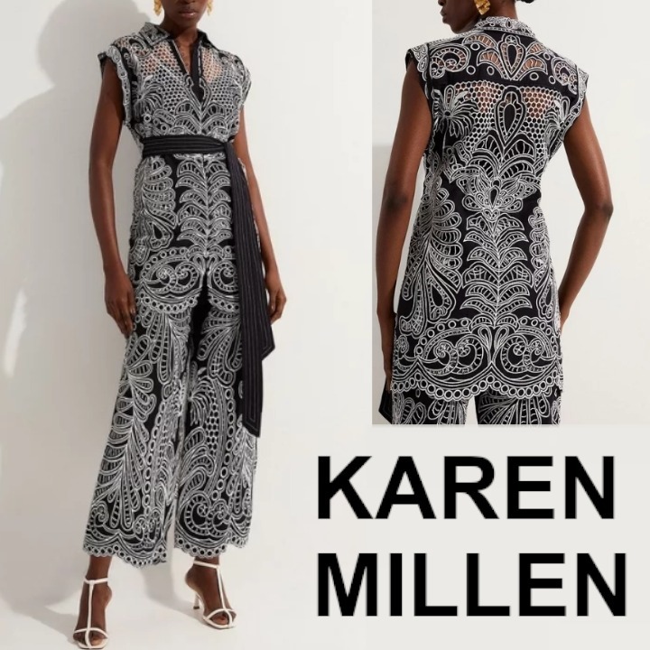 安心追跡【KAREN MILLEN】コットン カットワーク チュニック