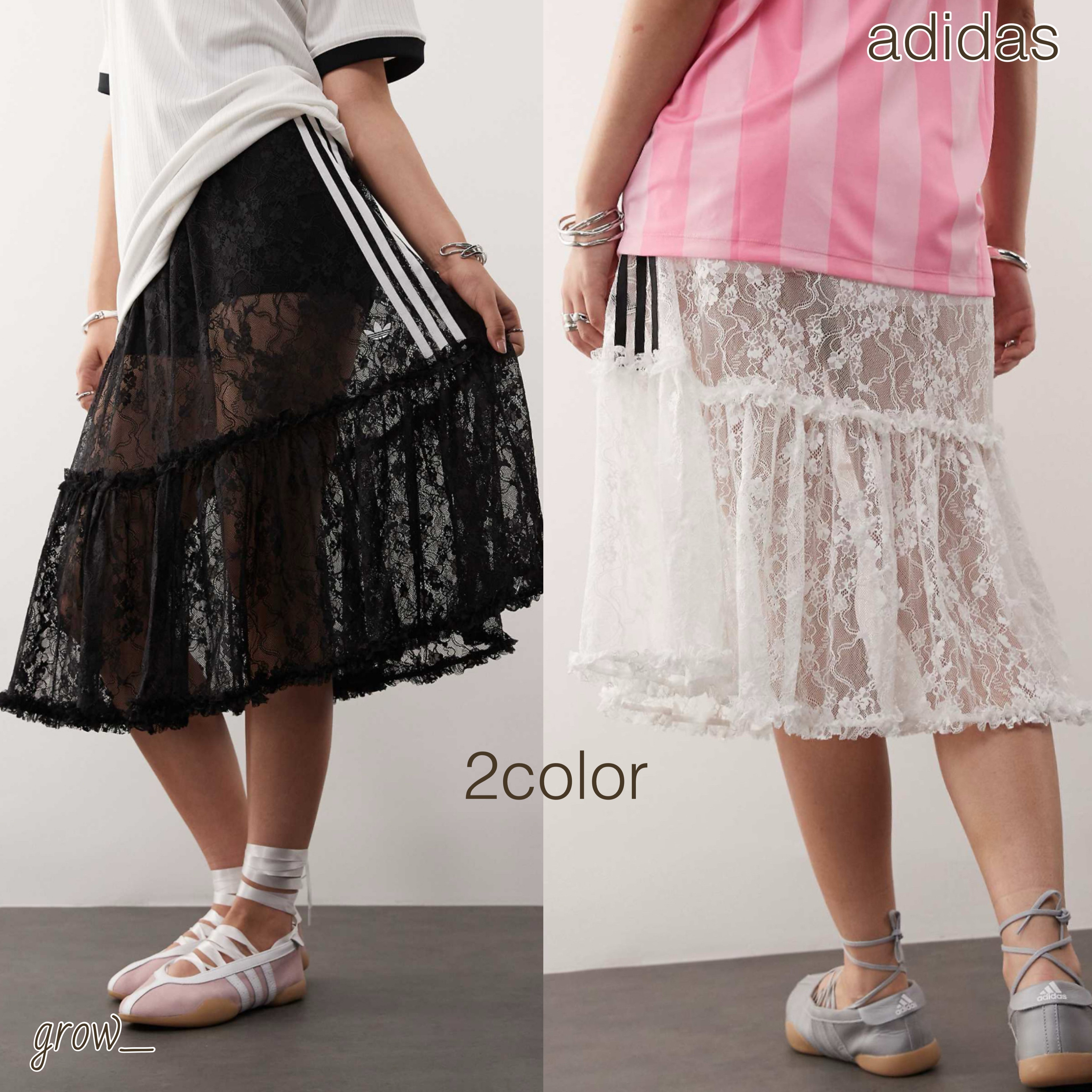 adidas Originals 3ストライプス レース スカート 送関込