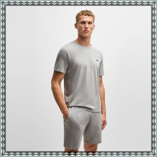 ★Hugo Boss★ Embroidered Logo Stretch Cotton Short Sleeve T