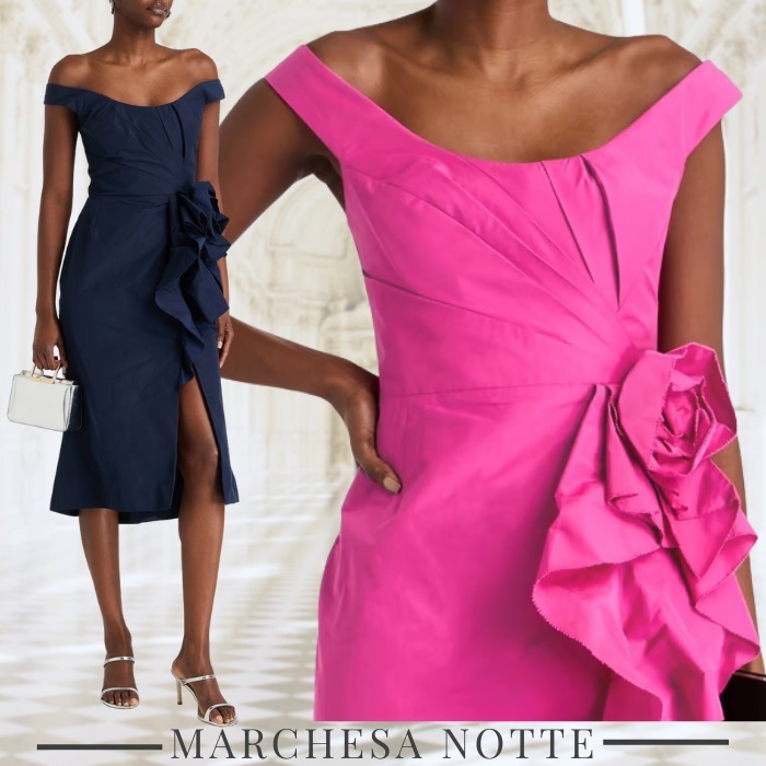 Marchesa Notteオープンバック*美デコルテ*オフショルダードレス