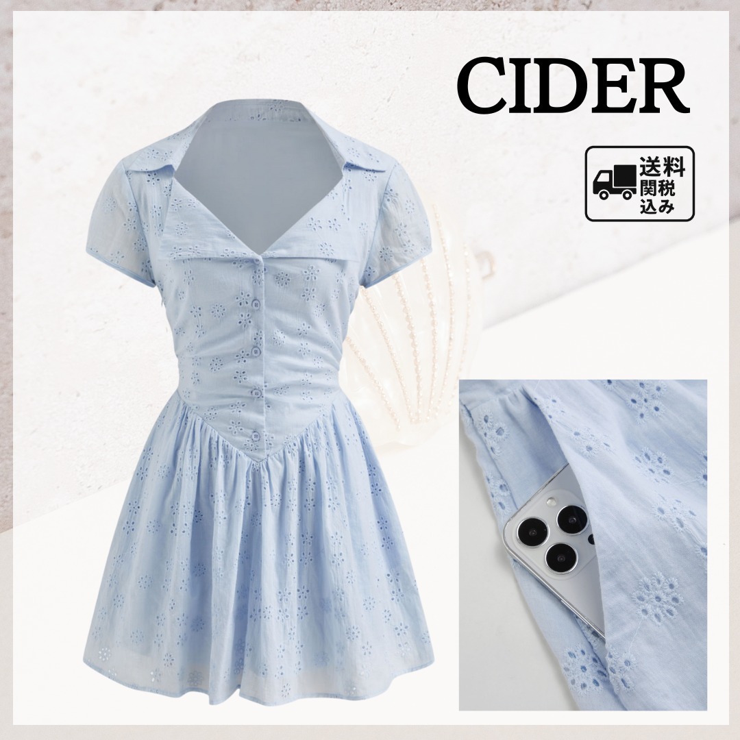 ≪Cider≫\tタイバック ラッフル ミニワンピース