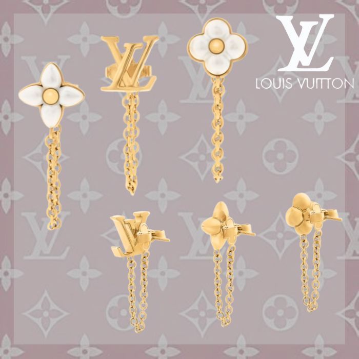 【大人可愛い♪国内発】 LVフローラグラム 3セット フープピアス