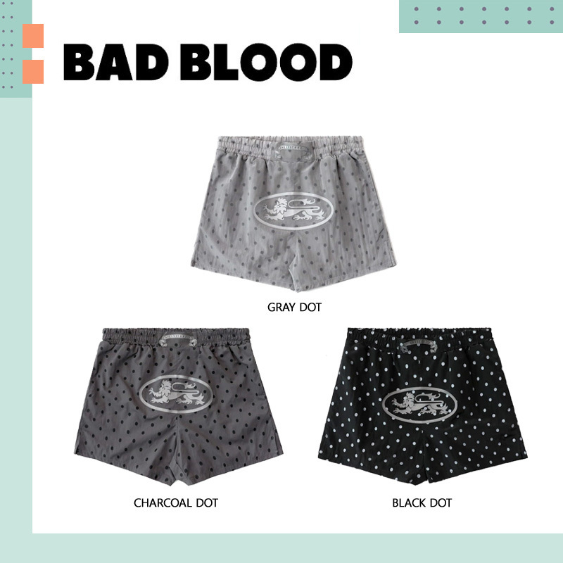 ショートパンツ BADBLOOD [AQUA] Mystic Nylon Reflective Boxer Swim Shorts