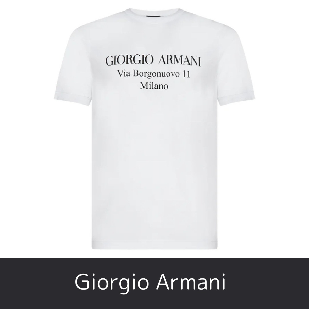 ジョルジオ アルマーニ ロゴ プリント クルーネック Tシャツ