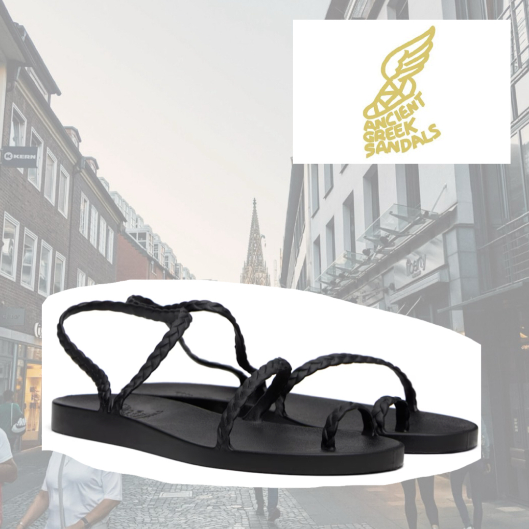 人気！ANCIENT GREEK SANDALS ブラック Eleftheria サンダル