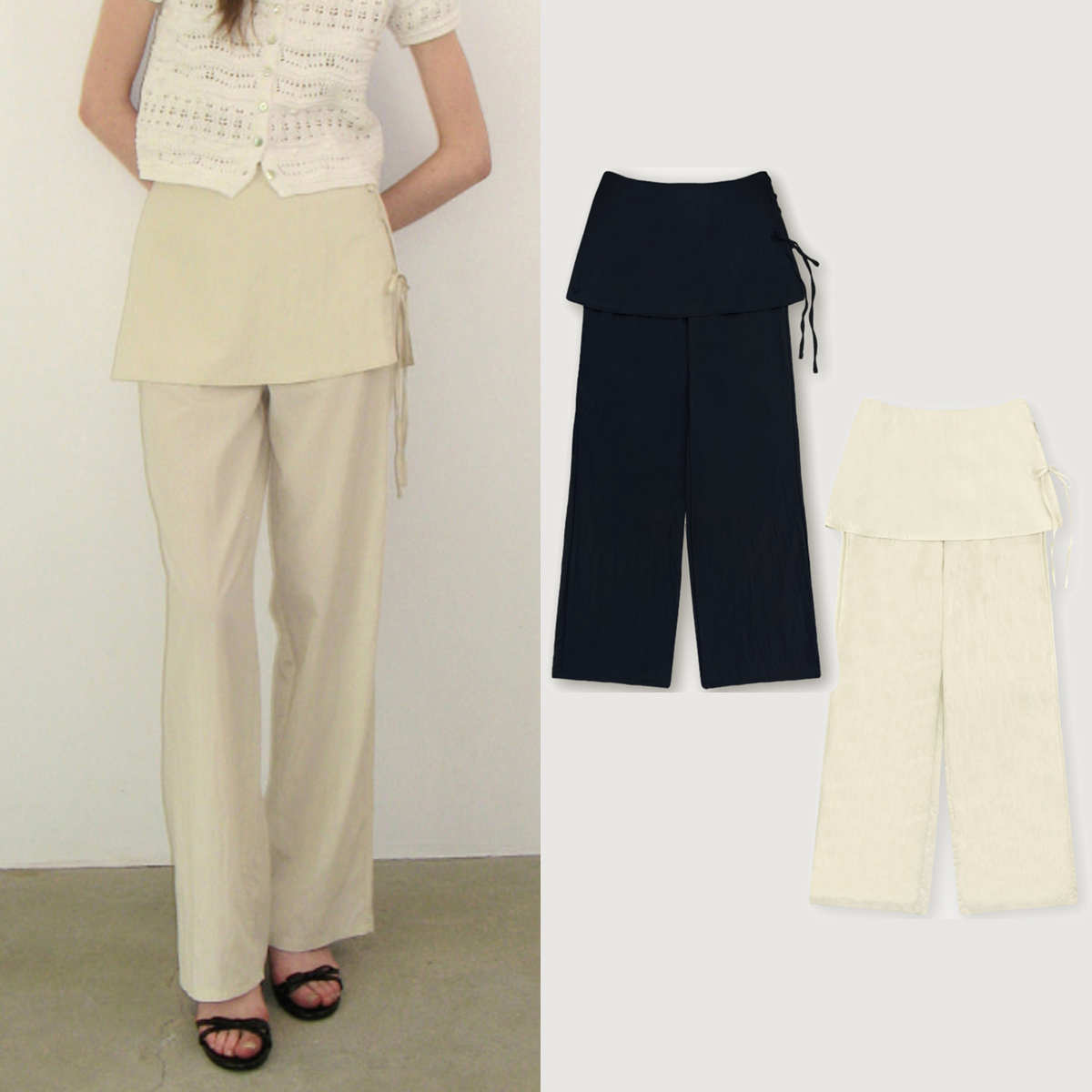ボトムスその他 SOMEWHER EBUTTER Muse Layered Skirt Pants KK5B0021