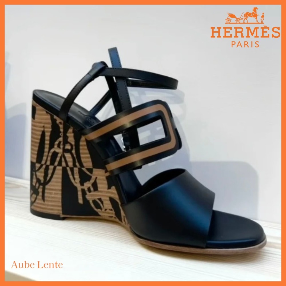 大胆アート♥【HERMES】Klara100 ウェッジサンダル