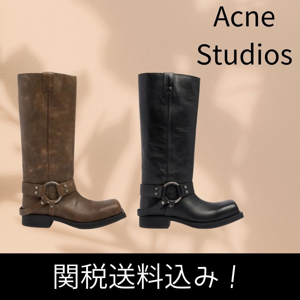 【Acne Studios】Balius レザーロングブーツ 40mm