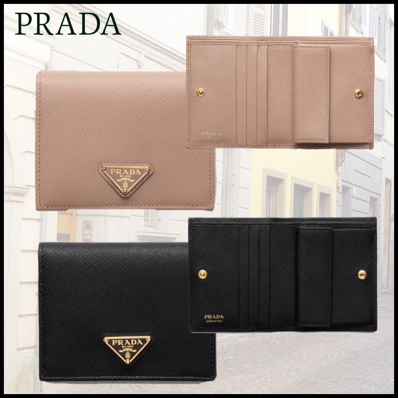 関税なし★ PRADA プラダ サフィアーノ 折りたたみ財布 1MV204