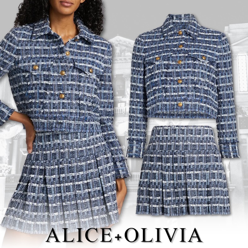 【セットアップ】ALICE+OLIVIA ツイード ジャケット&スカート
